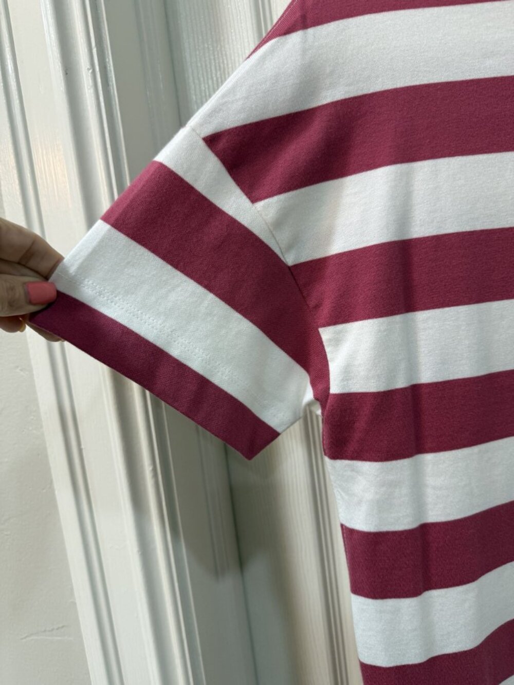 Evereve Emersyn T-Shirt Dress Brickstripe XS Casual Chic - Picture 6 of 7
